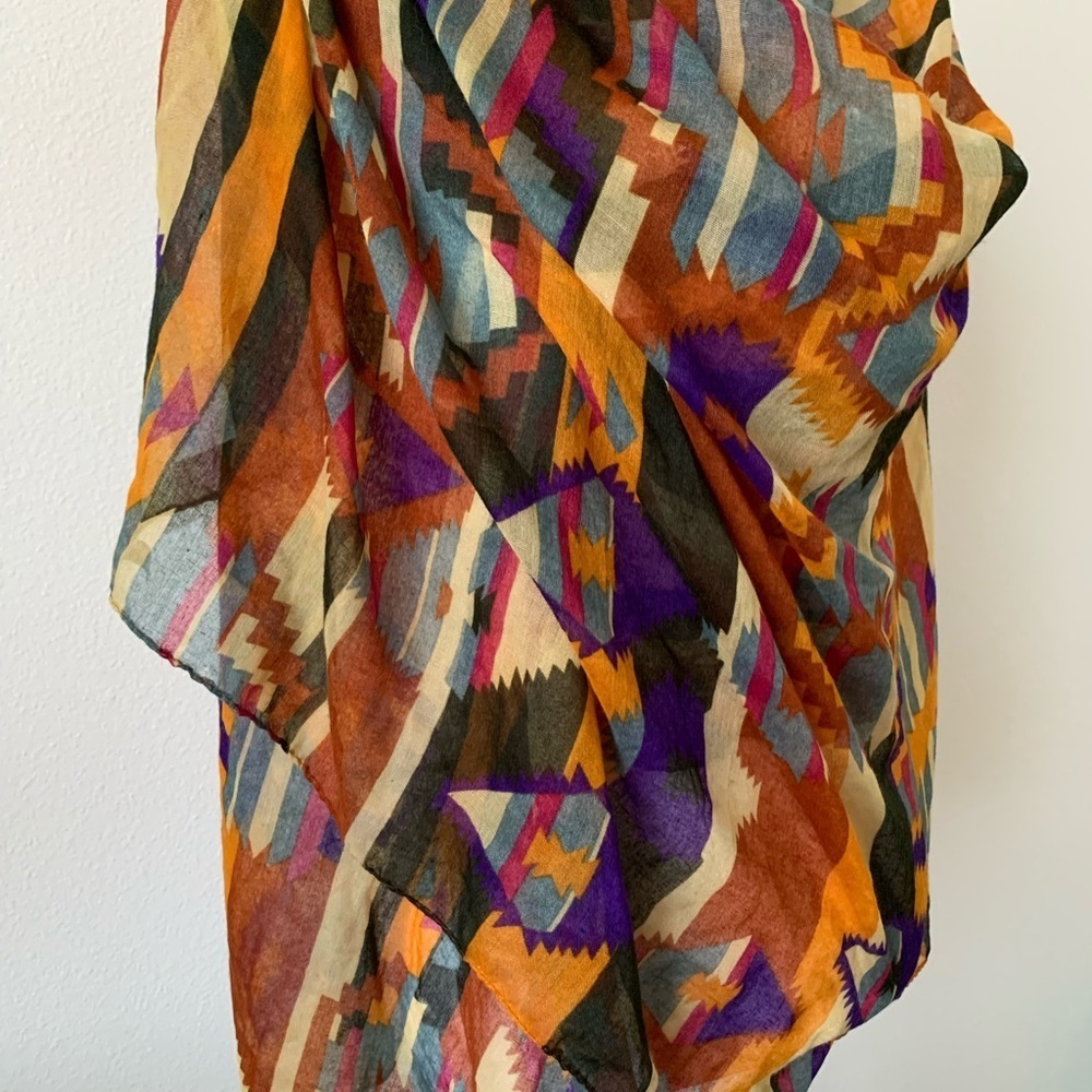 Colorful Abstract Patterned Scarf - Picture 2 of 7